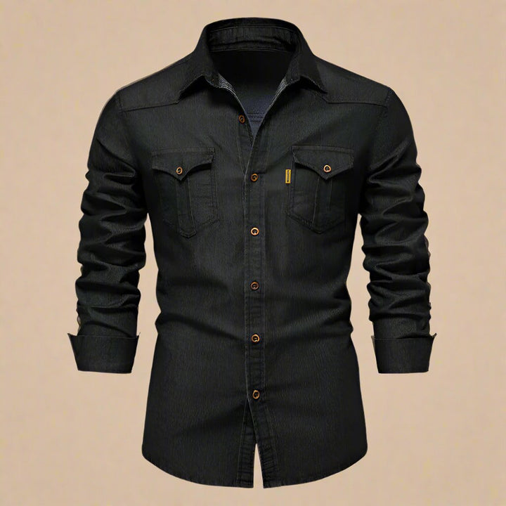 Rawz Denim Shirt - Men's Stylish stretch shirt with long sleeves
