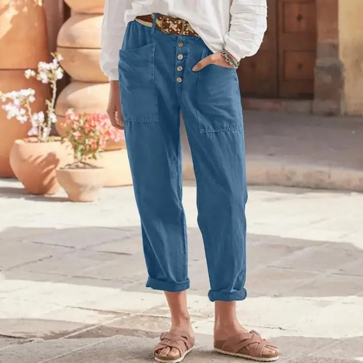 Zoey - Relaxed Fit 3/4 Pants With Pockets