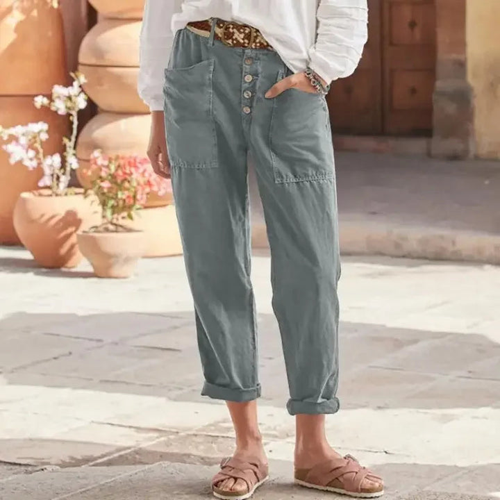 Zoey - Relaxed Fit 3/4 Pants With Pockets