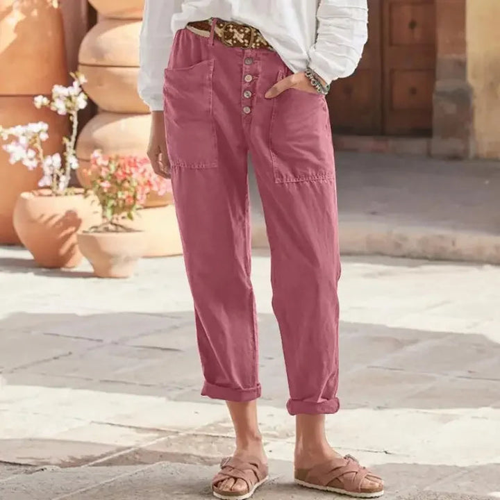 Zoey - Relaxed Fit 3/4 Pants With Pockets