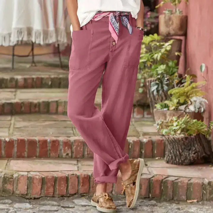 Zoey - Relaxed Fit 3/4 Pants With Pockets