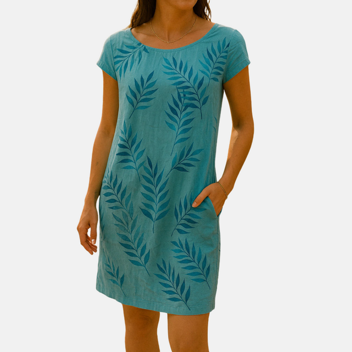Summer Dress – Breezy Midi Dress with Botanical Print