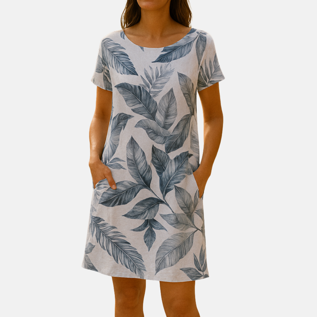 Summer Dress – Breezy Midi Dress with Botanical Print