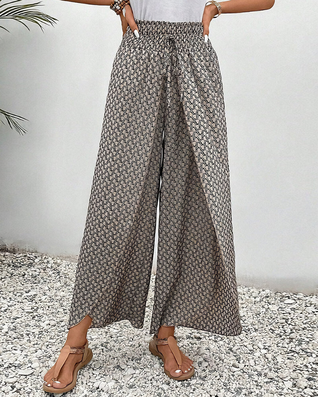 Olivia Summer Pants – Elegant palazzo pants with print
