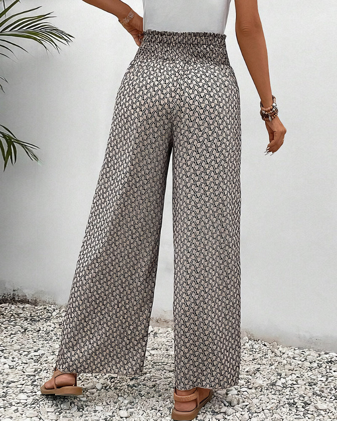 Olivia Summer Pants – Elegant palazzo pants with print