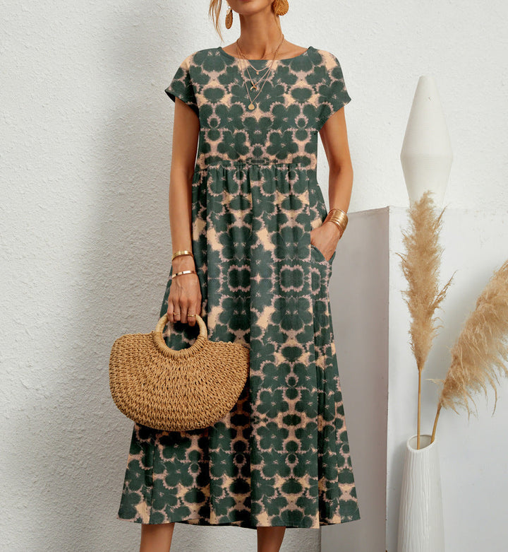 Scarlett - Elegant Midi Dress with Short Sleeves