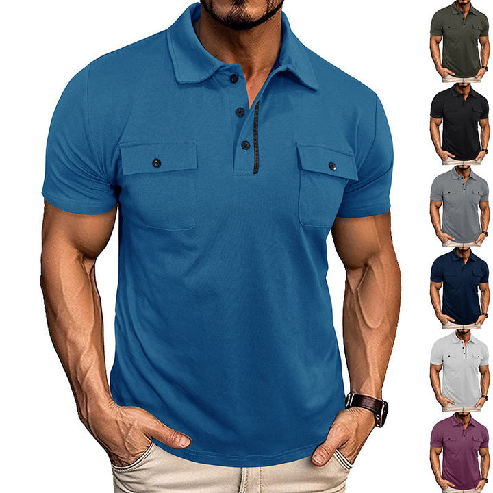 David - Premium Short Sleeve Poloshirt With Chest Pockets