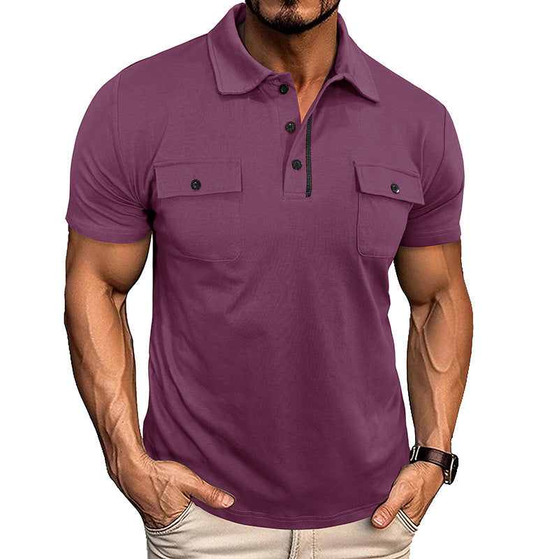 David - Premium Short Sleeve Poloshirt With Chest Pockets