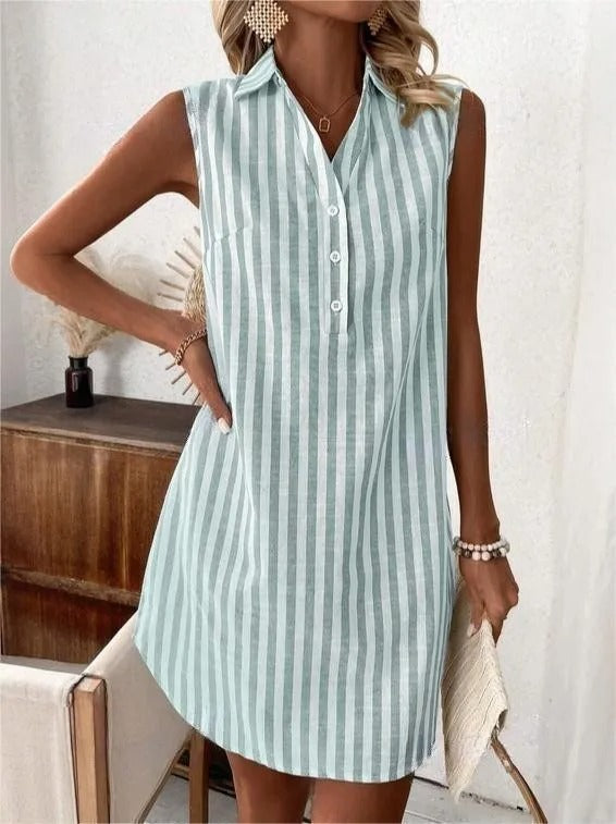 Ellis - Striped Sleeveless Midi Dress