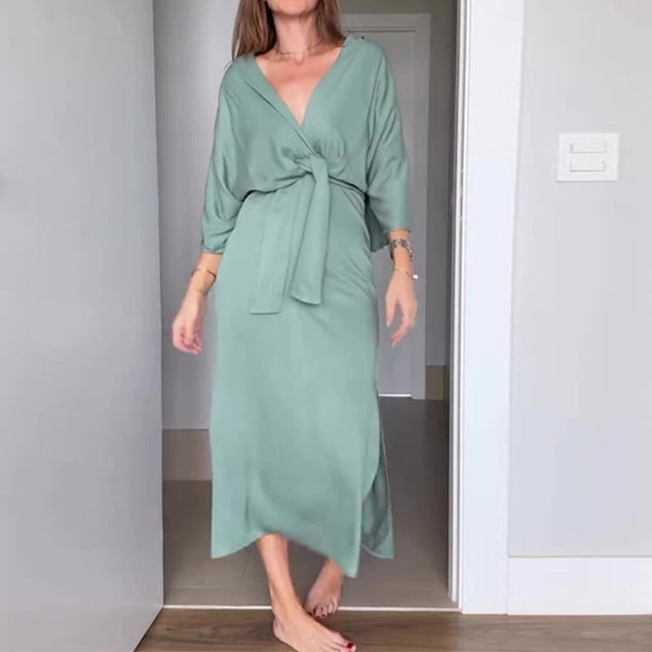 Midi Dress for Women – Elegant Wrap Dress with Slit for Summer