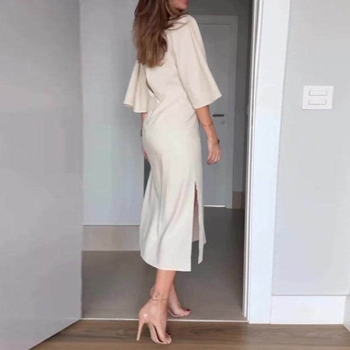 Midi Dress for Women – Elegant Wrap Dress with Slit for Summer