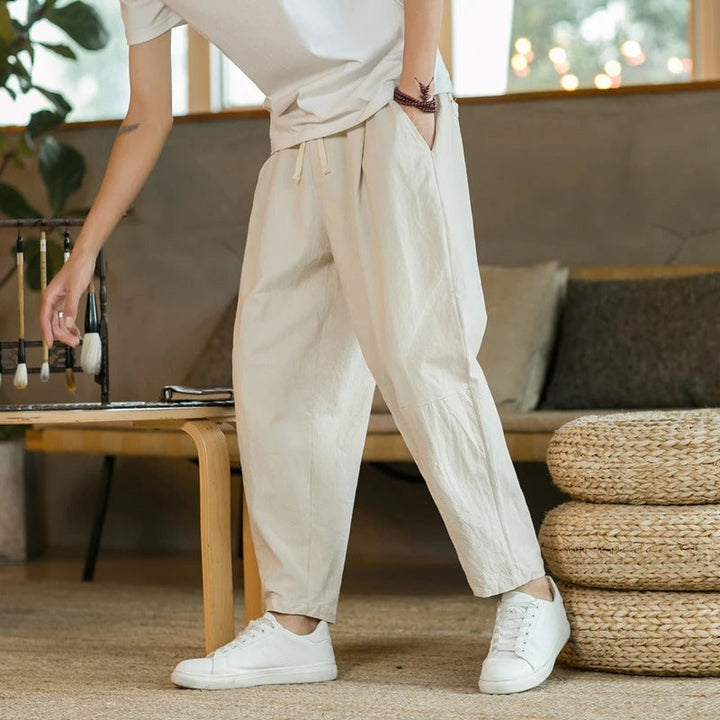 Ralph - Wide Summer Trousers with Drawstring