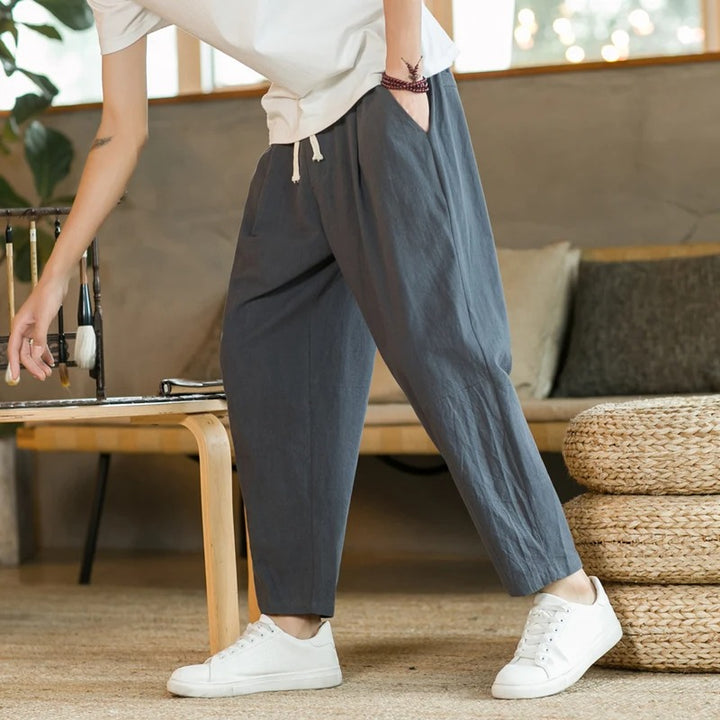 Ralph - Wide Summer Trousers with Drawstring