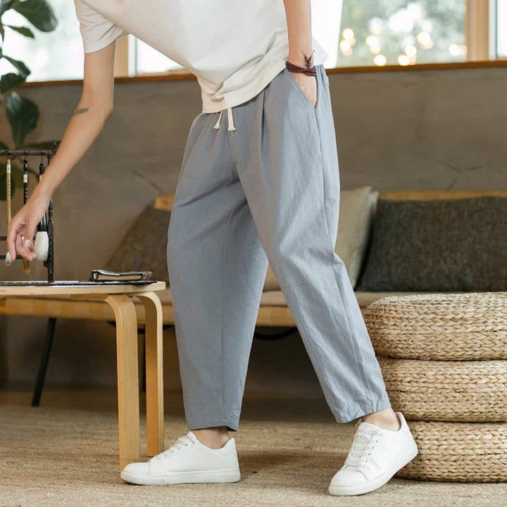 Ralph - Wide Summer Trousers with Drawstring